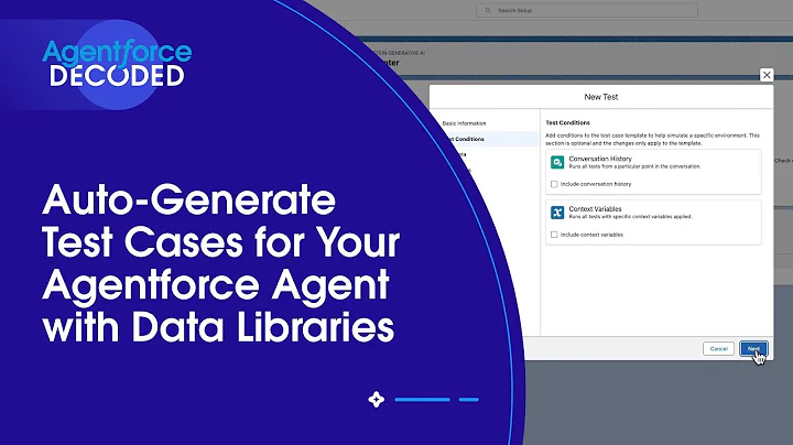 Auto-Generate Test Cases for Your Agentforce Agent with Data Libraries | Agentforce Decoded