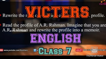 Victers STD 7 English Notes, Assignment Activity 3 December 2020