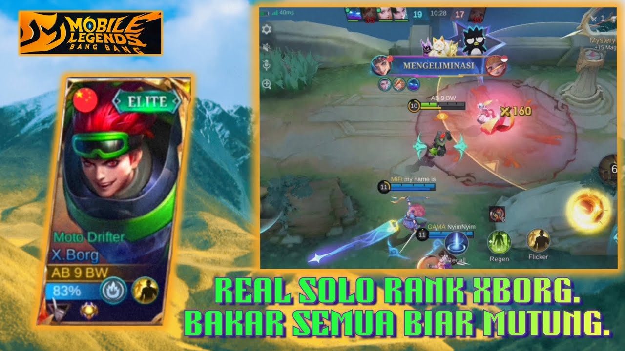 MOBILE LEGENDS: BANG BANG | 5 VS 5 | REAL SOLO RANK XBORG | KASIAN ANGELA KEPANASAN | #mlb