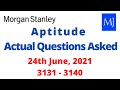 MORGAN STANLEY HIRING 2021 | APTITUDE Questions and Answers | 3131 - 3140 | By MJ