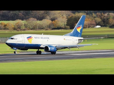 West Atlantic Boeing 737-300F Circuit Training at Prestwick Airport October 2018