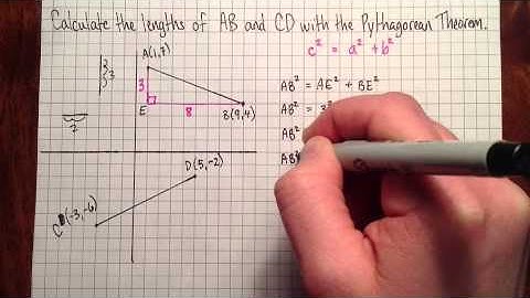 Calculating the length of a line segment with the Pythagorean Theorem