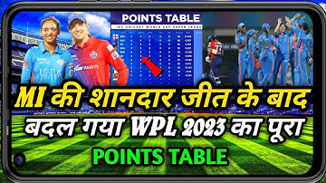WPL 2023 Today Points Table | MI vs DC After Match Points Table | WPL 2023 Points table | MI vs DC