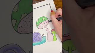 Snail Coloring Page Time Lapse - Hand Drawn, Digitized & Colored By Me Follow Link For Yours