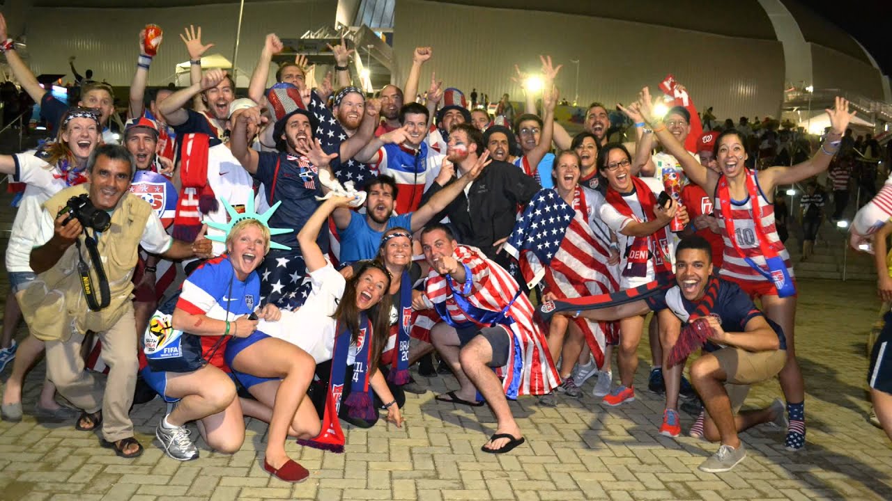 Huge crowd USA Soccer fans in Natal YouTube
