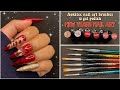 New year’s red press on nails with nail art || Aokitec nail art brush set &amp; gel polish