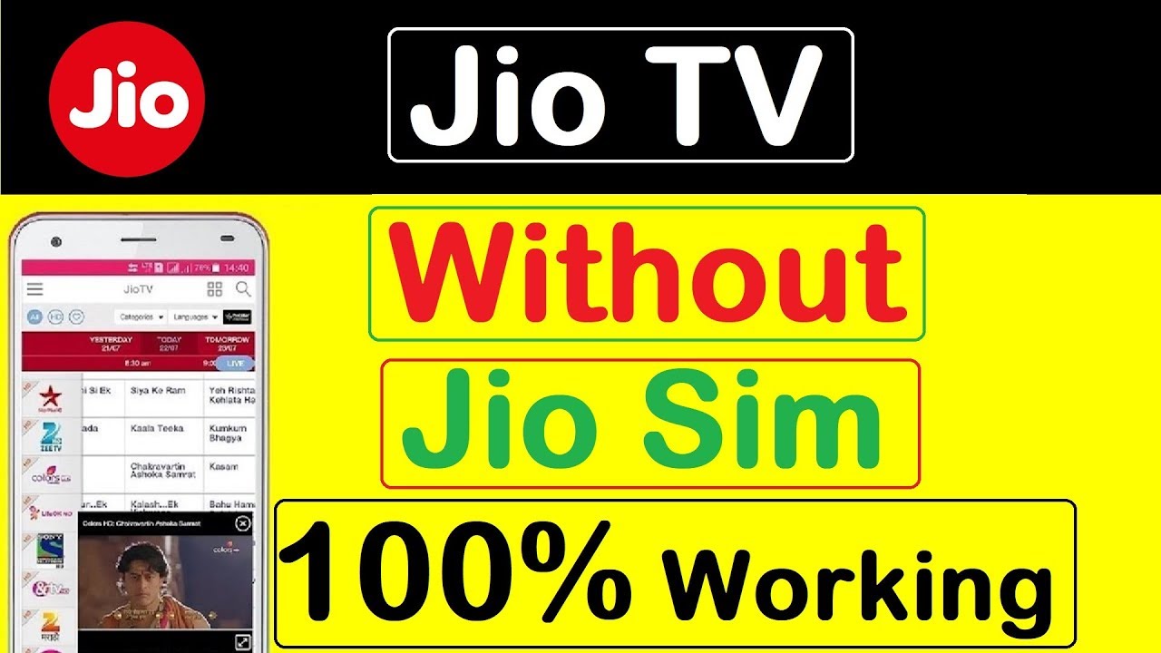jio tv without jio sim | Use Other Sim Idea,Vodafone,Airtel or WiFi connection