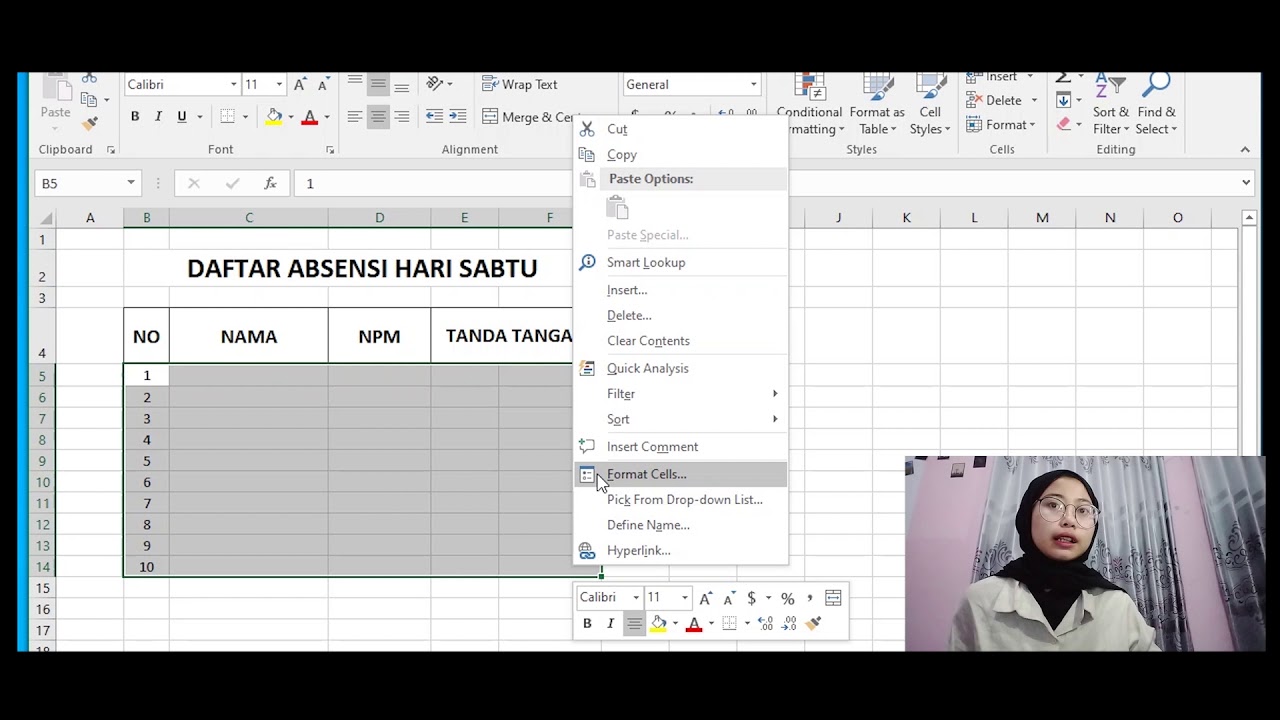 Tutorial Membuat Tabel pada Ms. Excel 