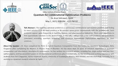 Quantum for combinatorial optimization problems - Dr. Arun Sehrawat | Shannon