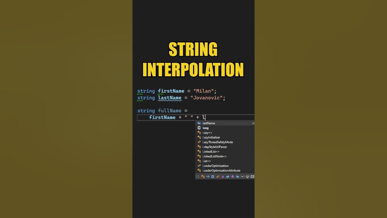 Use string interpolation instead of string concatenation shorts youtube
