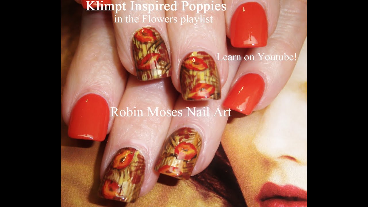 DIY Fall Poppy Nail Design Tutorial - YouTube