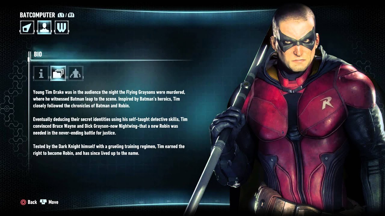 bånd bunke Abe Batman: Arkham Knight - Character Bio: Tim Drake aka "Robin" Biography &  Information Playstation 4 - YouTube