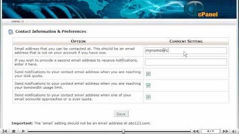 cPanel Contact Info and Preferences hdwebprovider.com