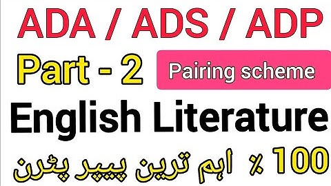 BA BSC Part 2 English literature Pairing scheme / paper pattern / marks division