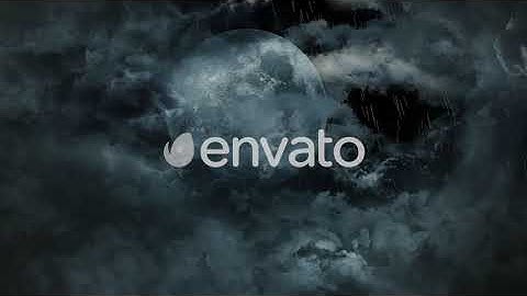 Abstract Dark Night Thunder Clouds with Lightning Strikes and Moon | Motion Graphics - Videohive