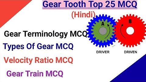 Gear Top 25 MCQ | Gear Tooth Important Questions | Transmission of Power Important Questions |
