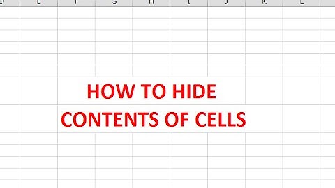 How to hide cell contents in Excel spreadsheets.
