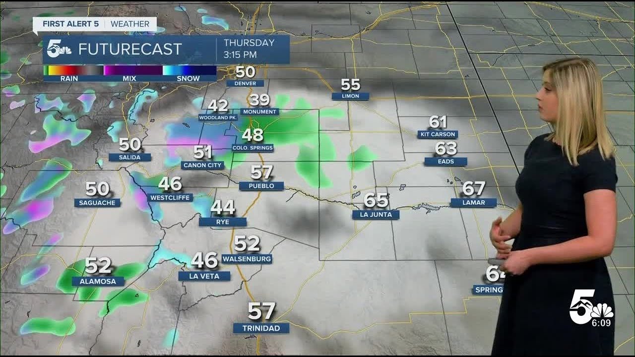 Cool with clouds and spring showers on Thursday - YouTube