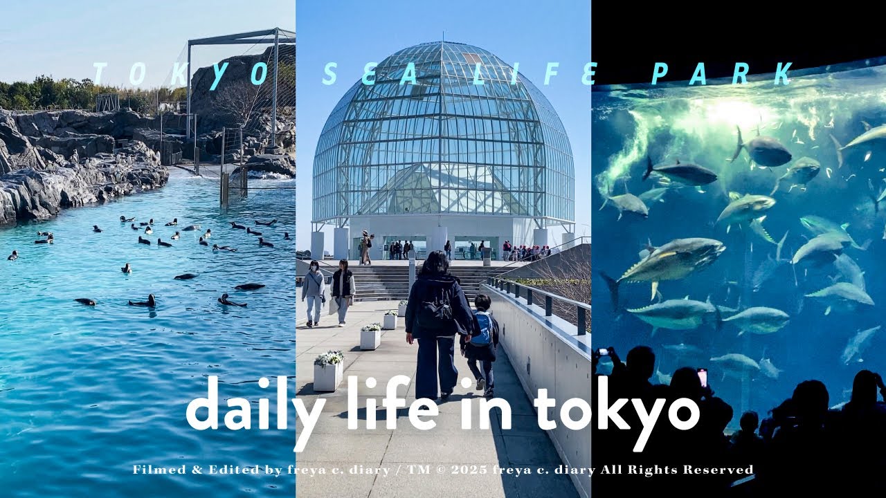 東京灣畔最療癒水族館🪸葛西臨海水族園 | 超震撼💥黑鮪魚餵食秀🐟來自大海的野性美 | 海邊一日約會行程 | freya c. diary