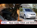 How to replace REAR brake pads and discs, Ford Galaxy (S-Max, Mondeo)