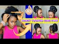 Easy Front Twisted Giant High Puff/Bun on 4C Hair | Beginner-Friendly Natural Hairstyle Inspiration