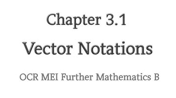 Chapter 3.1 | Vector Notations | OCR MEI Further Mathematics B