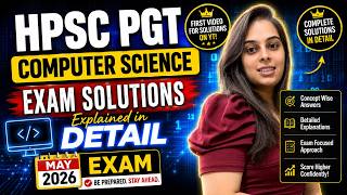 HPSC PGT Computer Science 2026 | Part 1 | Solutions Explained | MAY 2026 Exam | Easy explanations