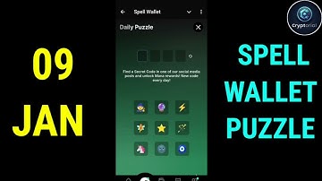 Spell Wallet Daily Puzzle 9 January | Spell Wallet Today Puzzle | Spell Wallet Secret codes Today