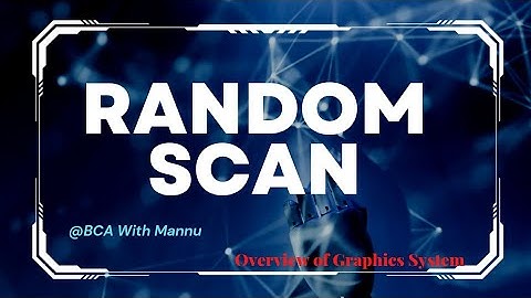 Raster Scan System || Overview of Graphics System ||@BCAwithMannu