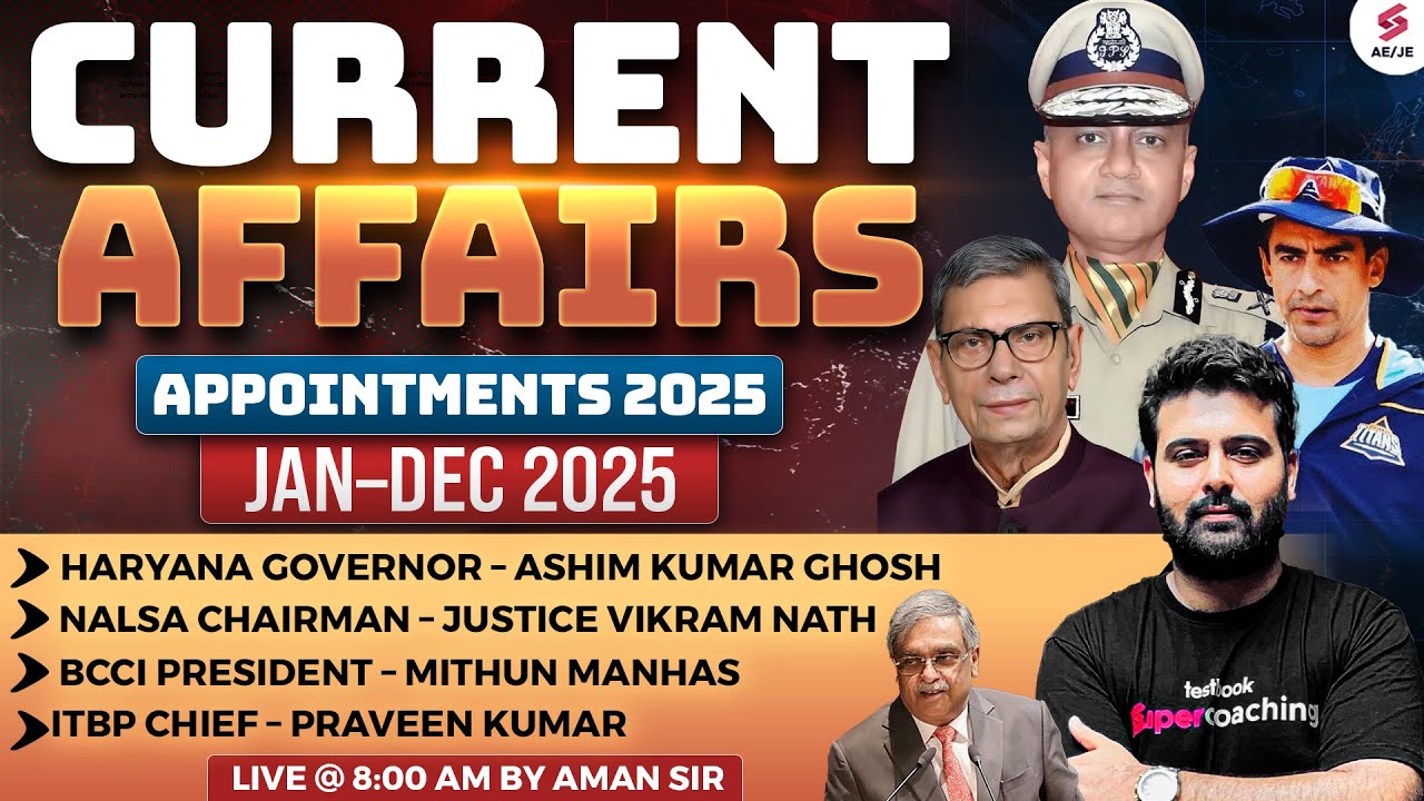 Current Affairs for RRB JE/ SSC JE 2025 | Current Affairs for AE & JE ...