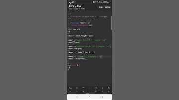 #coding!Program for How to calculate Area of Right angled triangle!👍🙂🤗💯💯 #shorts #compiler #ytshorts