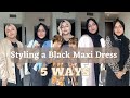 5 ways to style a simple black maxi dress  styling tips