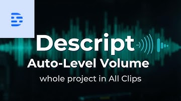 Descript: Auto Level Volume in whole project in All Clips