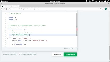 maximum draws hacker rank math solution with python