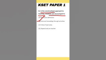 KSET PAPER 1|MCQ
