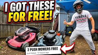 Fixing TWO Free Facebook Lawn Mowers (One Was Completely Seized!)