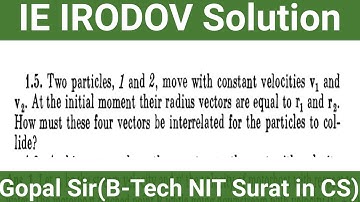 IE IRODOV Solution - kinematics - Chapter 1, Question 1.5
