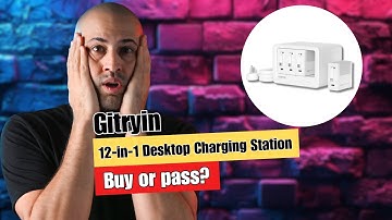 Gitryin 12-in-1 Desktop Charging Station with 3 Retractable Type-C Chargers and 1 Lightning Charger