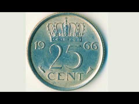 Netherlands JULIANA 1966 25 Cent Coin VALUE