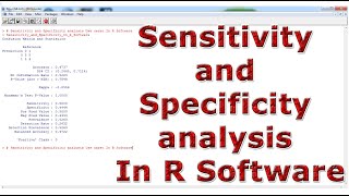 Sensitivity and Specificity analysis In R Software screenshot 1