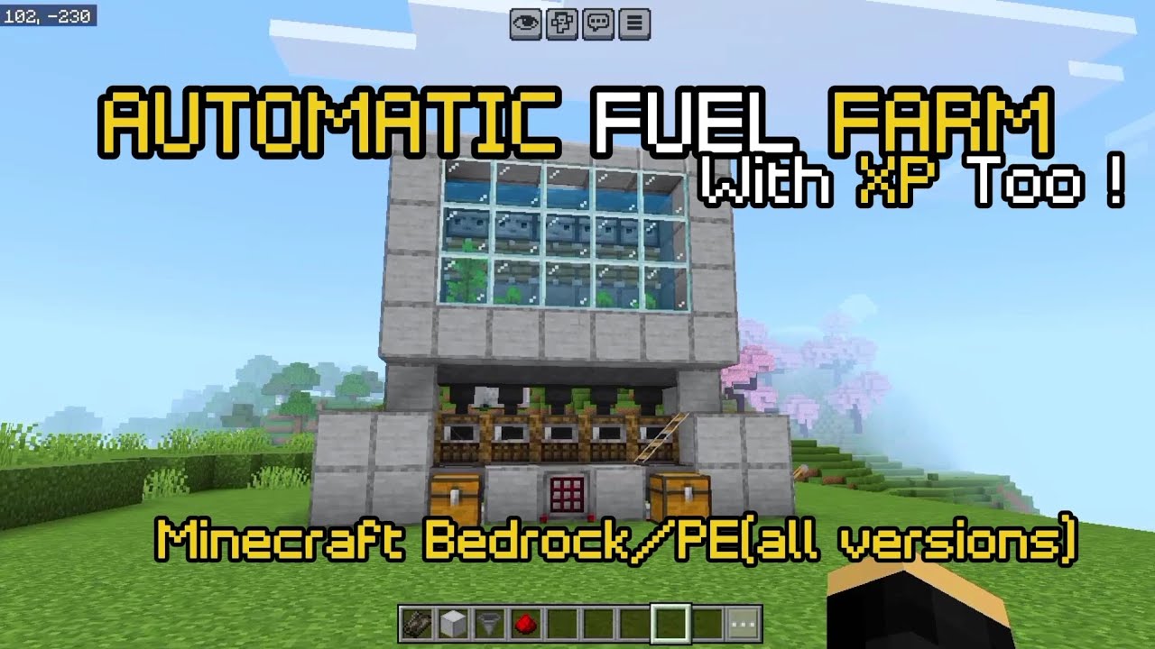 Fully Automatic Fuel Farm Tutorial Bedrock/PE Infinite Fuel Farm MCPE ...
