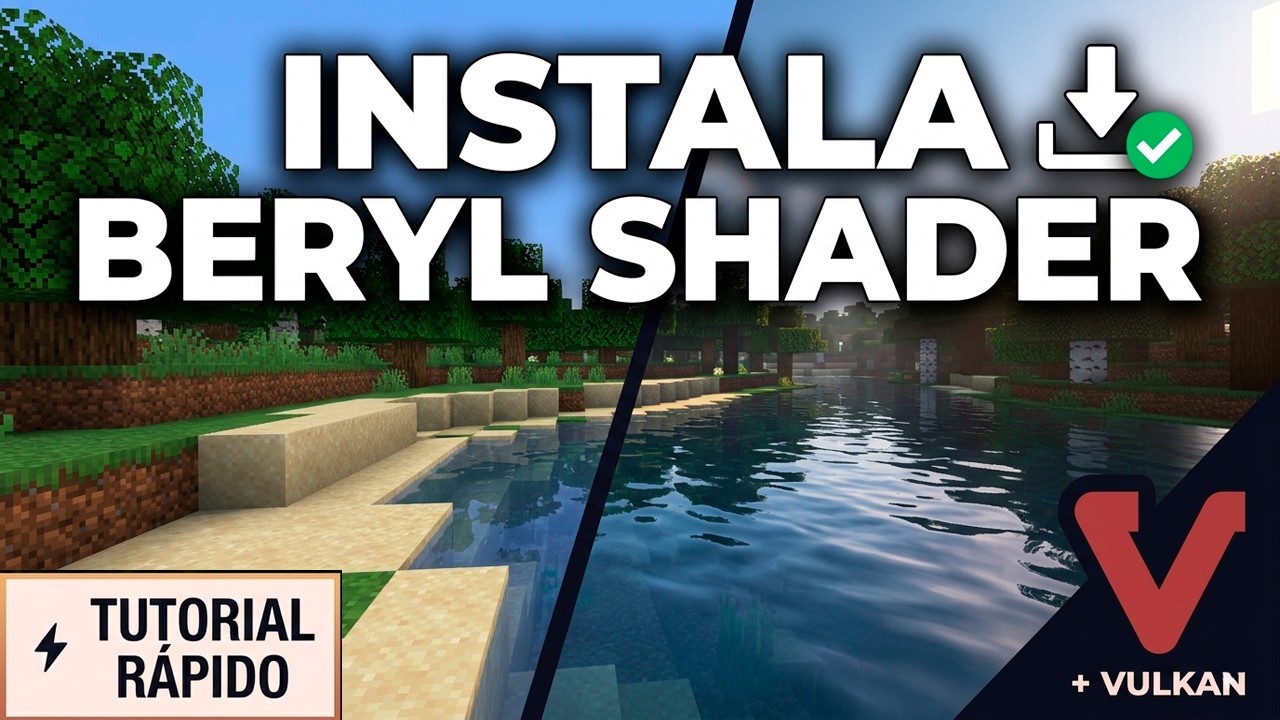 ¿Cómo instalar Beryl Shader? Tutorial Rápido en Vulkan Minecraft - YouTube