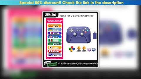 Must Buy 8BitDo Pro 3 Bluetooth Gamepad Wireless Gaming Controller for Switch 1/2, Windows, Apple,•