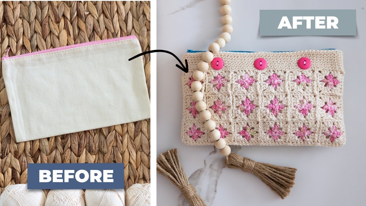 Never Sew a Bag Liner Again! (Use a Canvas Bag + Granny Squares!)