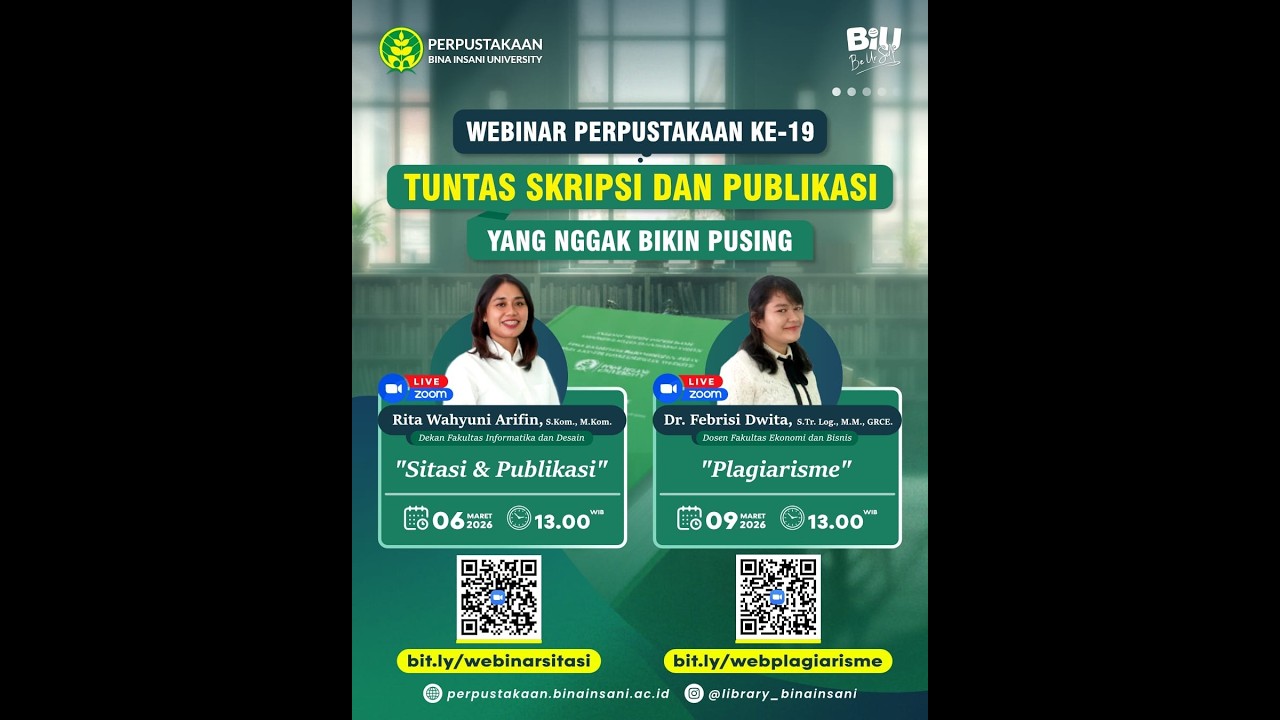 Plagiarisme - WEBINAR PERPUSTAKAAN KE-19 Tuntas Skripsi dan Publikasi yang Nggak Bikin Pusing