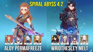 Aloy Permafreeze & C0 Wriothesley Melt - Spiral Abyss 4.2 - Genshin Impact