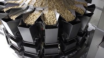 Automatic Weighing and Filling Mixed Nuts - Multi-head weigher with the SpinDexer