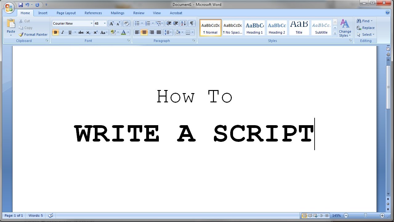 How to write a playscript