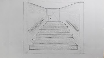 How to draw stair from one point perspective the way easy / how to / #05
