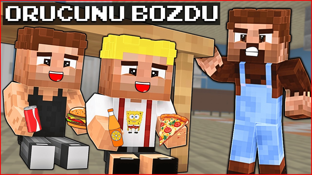 ALİ VE EFEKAN GİZLİCE ORUCUNU BOZDU, ARDA DÖVDÜ! 😂 - Minecraft